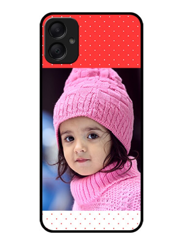 Custom Galaxy M05 Custom Metal Phone Case - Red Pattern Design
