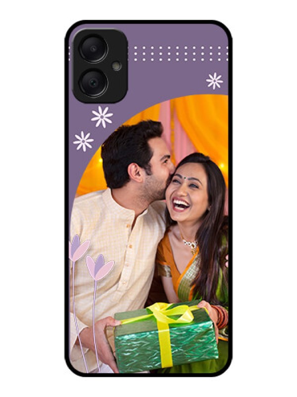 Custom Galaxy M05 Custom Metal Phone Case - Lavender Flowers Design