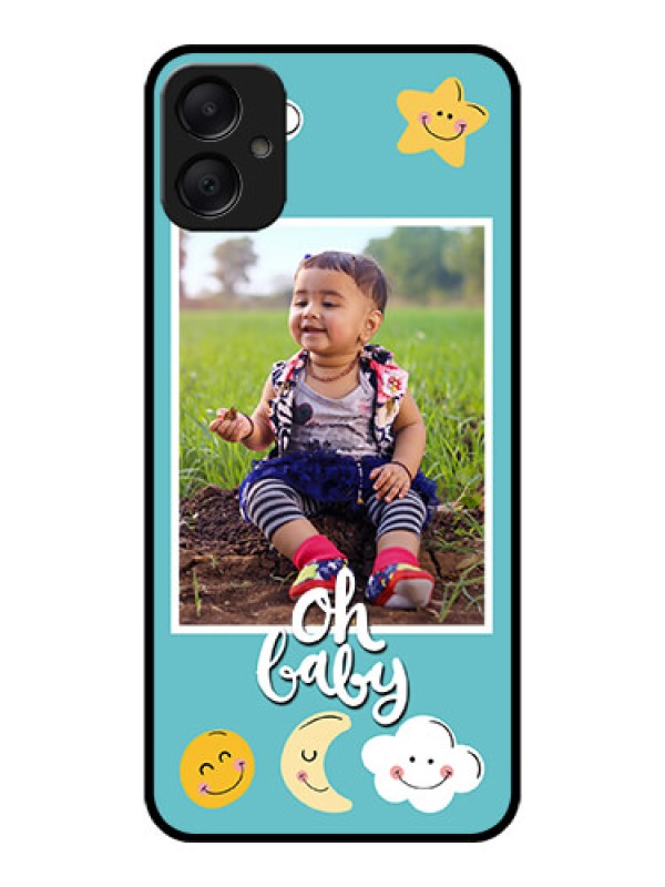 Custom Galaxy M05 Custom Metal Phone Case - Smiley Kids Stars Design