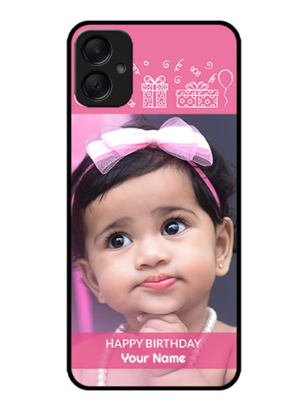Custom Galaxy M05 Custom Metal Phone Case - With Birthday Line Art Design