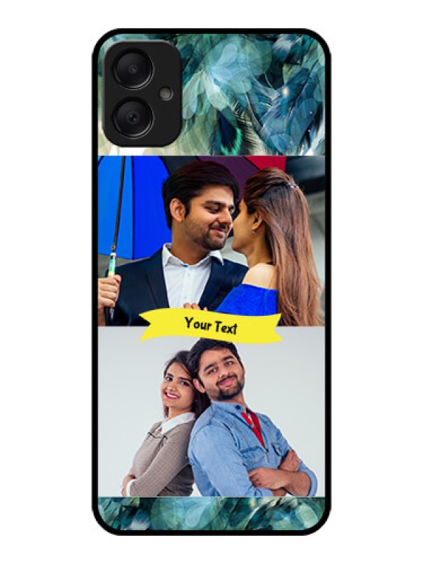 Custom Galaxy M05 Custom Metal Phone Case - Image With Boho Peacock Feather Design