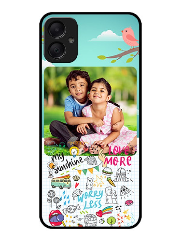Custom Galaxy M05 Custom Metal Phone Case - Doodle Love Design