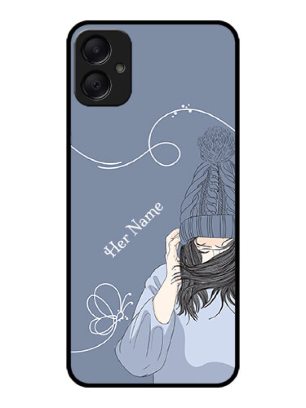 Custom Galaxy M05 Custom Metal Phone Case - Girl In Winter Outfit Design