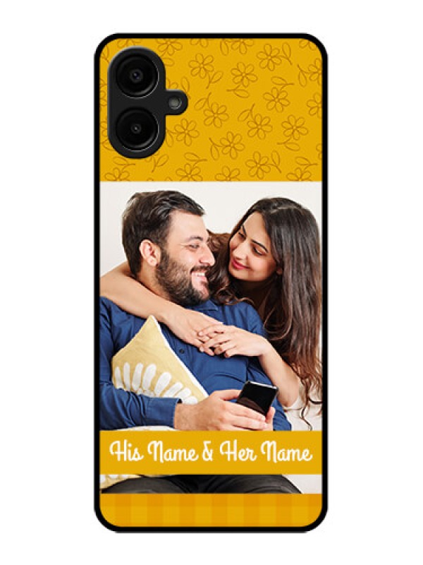 Custom Samsung Galaxy M06 Custom Metal Phone Case - Yellow Floral Design