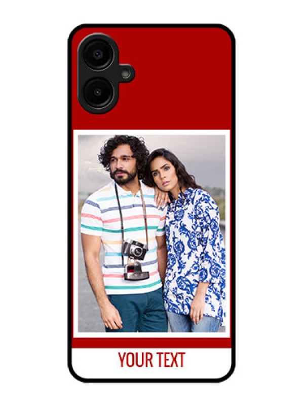 Custom Samsung Galaxy M06 Custom Metal Phone Case - Red Color Design