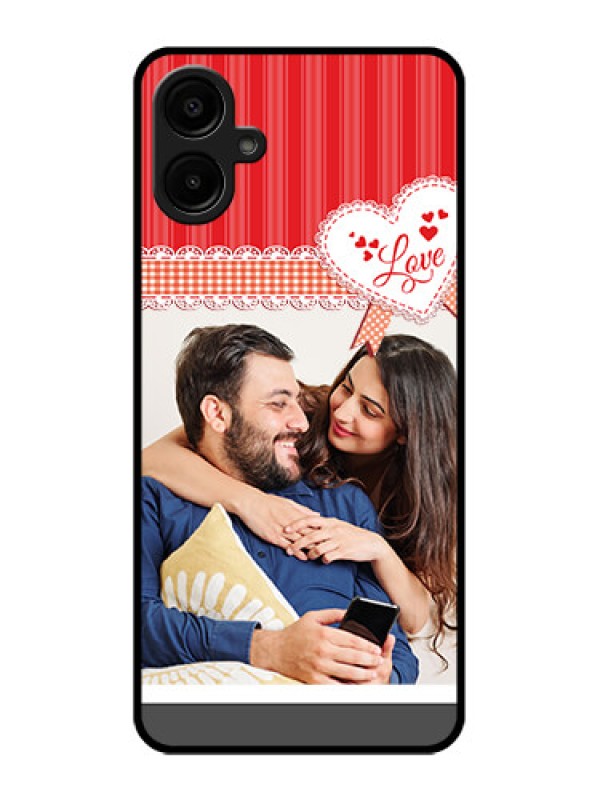 Custom Samsung Galaxy M06 Custom Metal Phone Case - Red Love Pattern Design