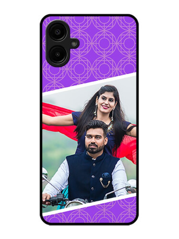 Custom Samsung Galaxy M06 Custom Metal Phone Case - Violet Color Pattern Design