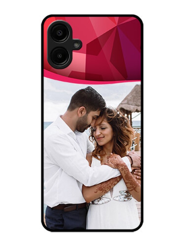 Custom Samsung Galaxy M06 Custom Metal Phone Case - Red Abstract Design