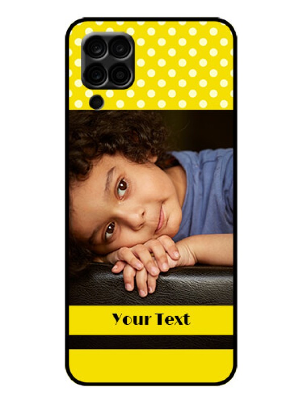 Custom Galaxy M12 Custom Metal Phone Case - Bright Yellow Case Design