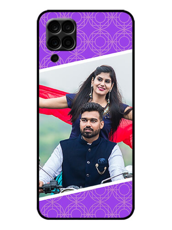 Custom Galaxy M12 Custom Metal Phone Case - Violet Color Pattern Design