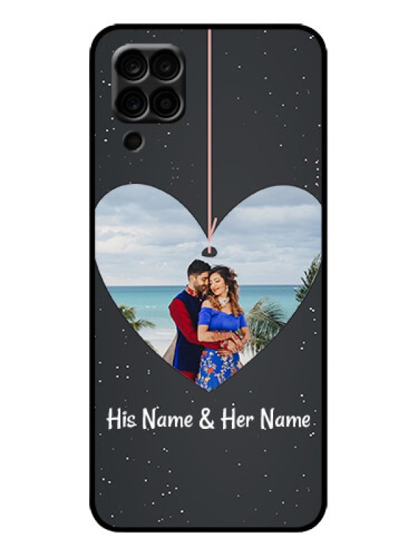 Custom Galaxy M12 Custom Metal Phone Case - Hanging Heart Design