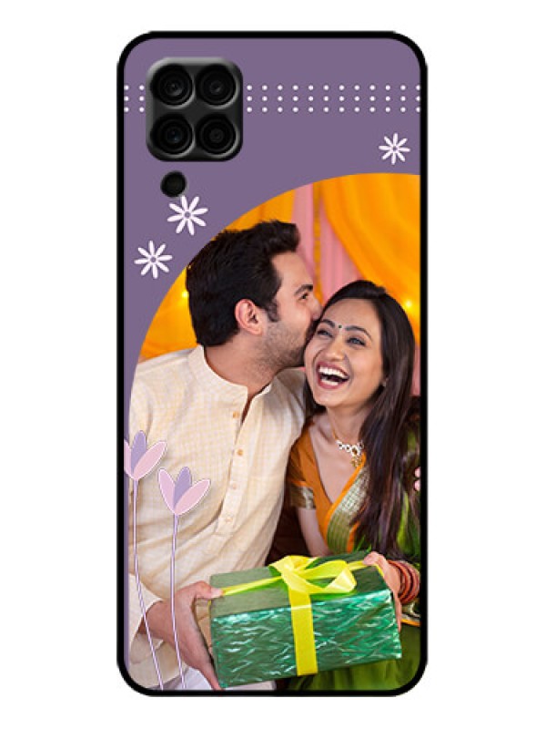 Custom Galaxy M12 Custom Metal Phone Case - Lavender Flowers Design