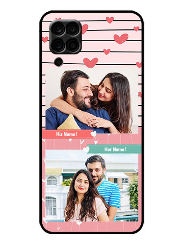 Custom Galaxy M12 Custom Metal Phone Case - Photo With Heart Design
