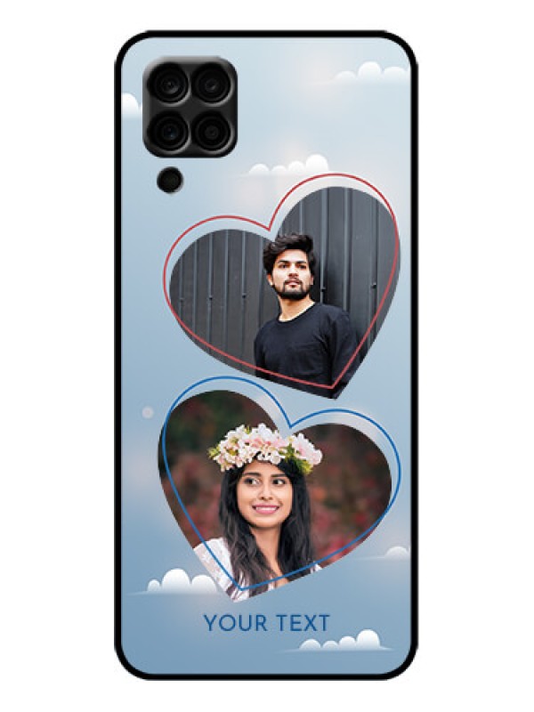 Custom Galaxy M12 Custom Metal Phone Case - Blue Color Couple Design