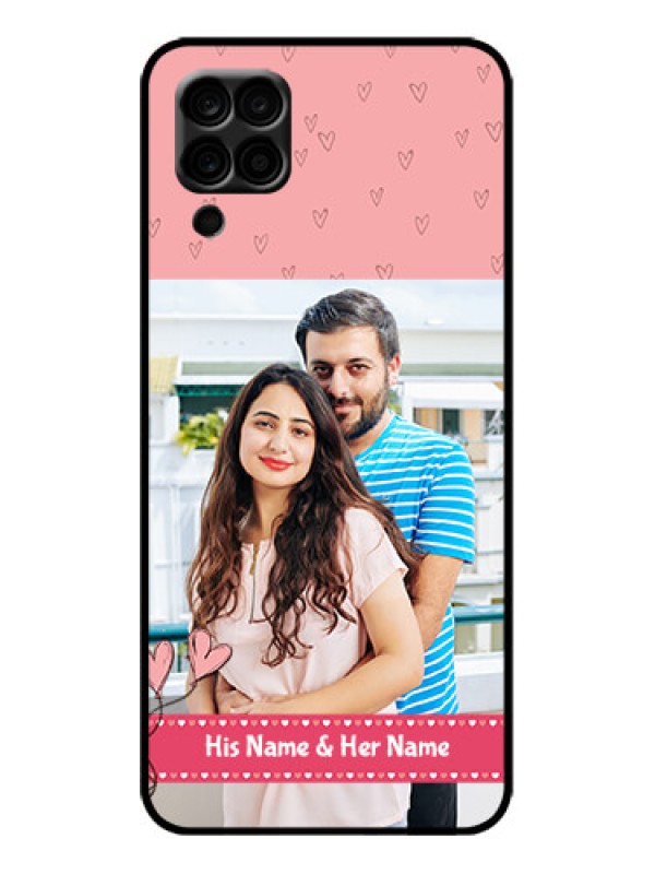 Custom Galaxy M12 Custom Metal Phone Case - Love Design Peach Color