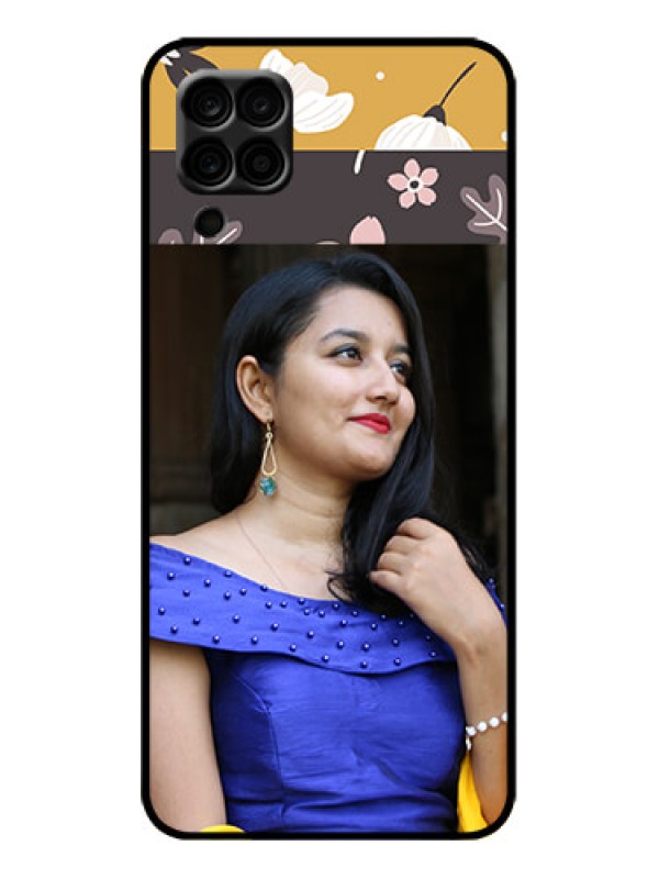 Custom Galaxy M12 Custom Metal Phone Case - Stylish Floral Design