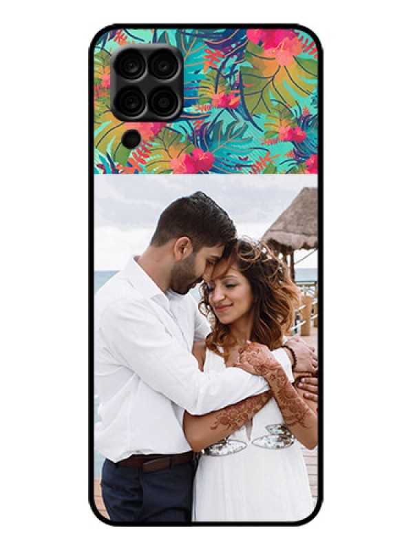 Custom Galaxy M12 Custom Metal Phone Case - Watercolor Floral Design
