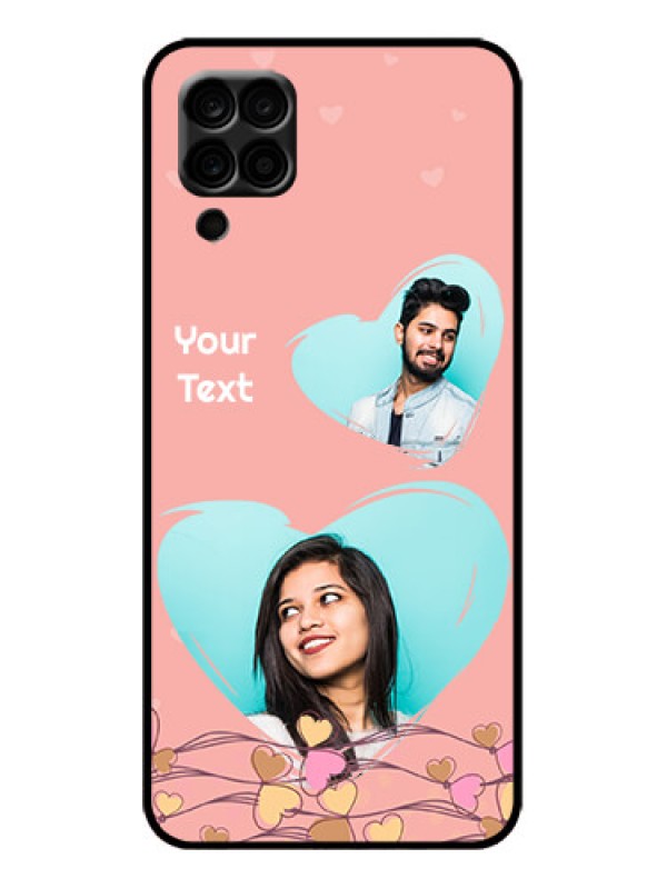 Custom Galaxy M12 Custom Metal Phone Case - Love Doodle Design