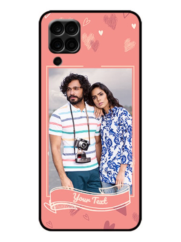 Custom Galaxy M12 Custom Metal Phone Case - Love Doodle Art Design