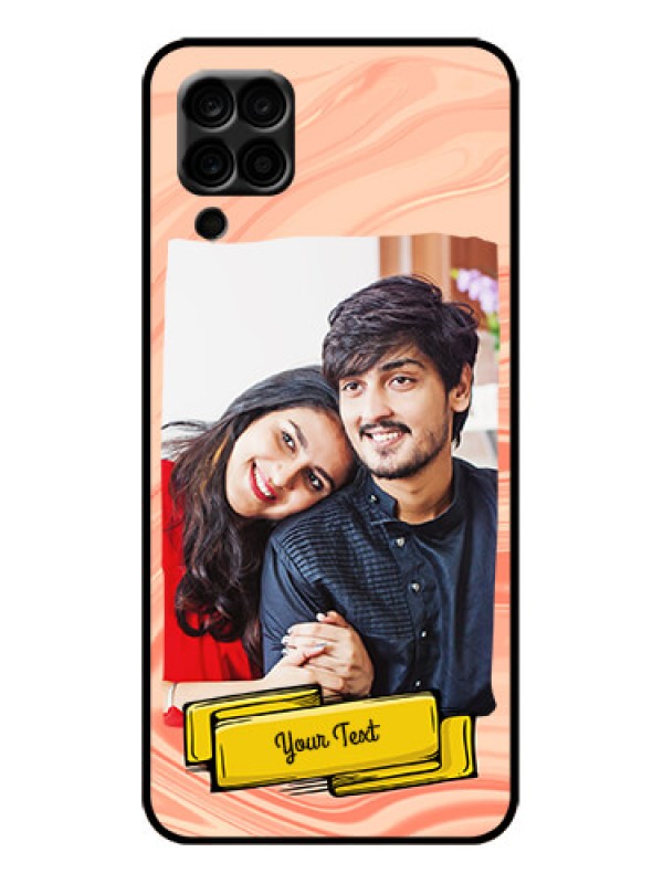 Custom Galaxy M12 Custom Metal Phone Case - Marble Texture Design