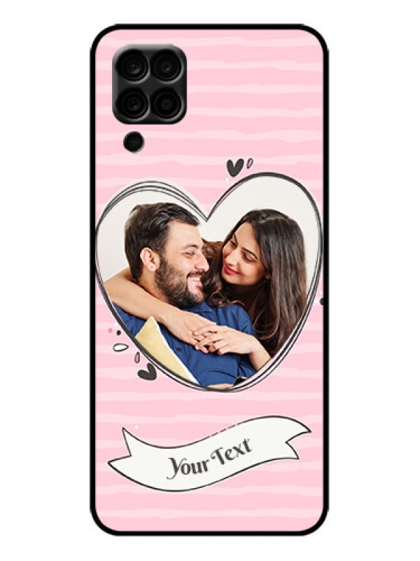 Custom Galaxy M12 Custom Metal Phone Case - Vintage Heart Design