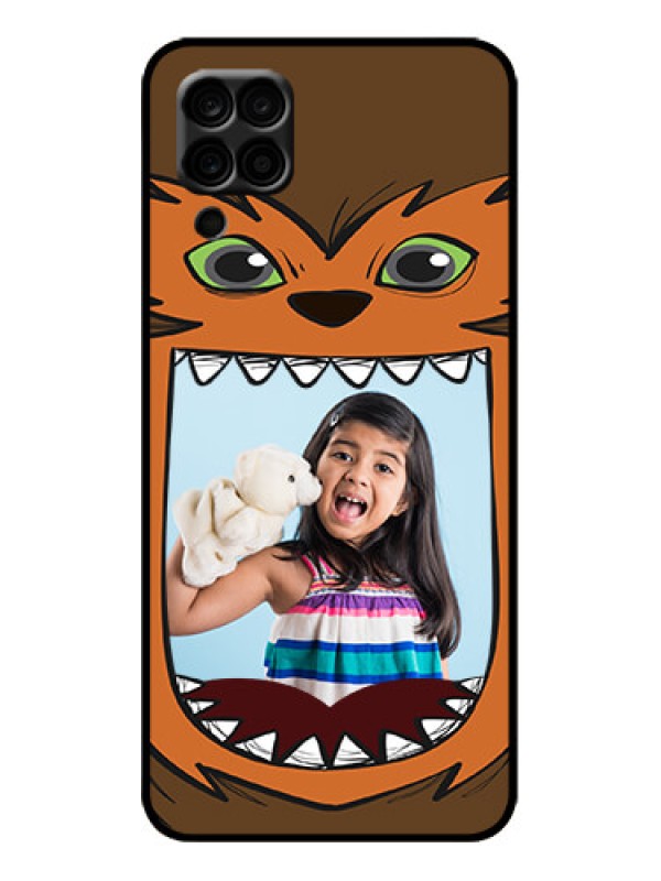 Custom Galaxy M12 Custom Metal Phone Case - Owl Monster Back Case Design