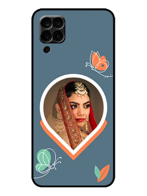 Custom Galaxy M12 Custom Metal Phone Case - Droplet Butterflies Design