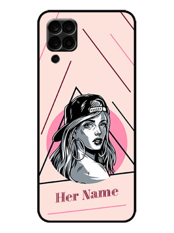 Custom Galaxy M12 Custom Metal Phone Case - Rockstar Girl Design