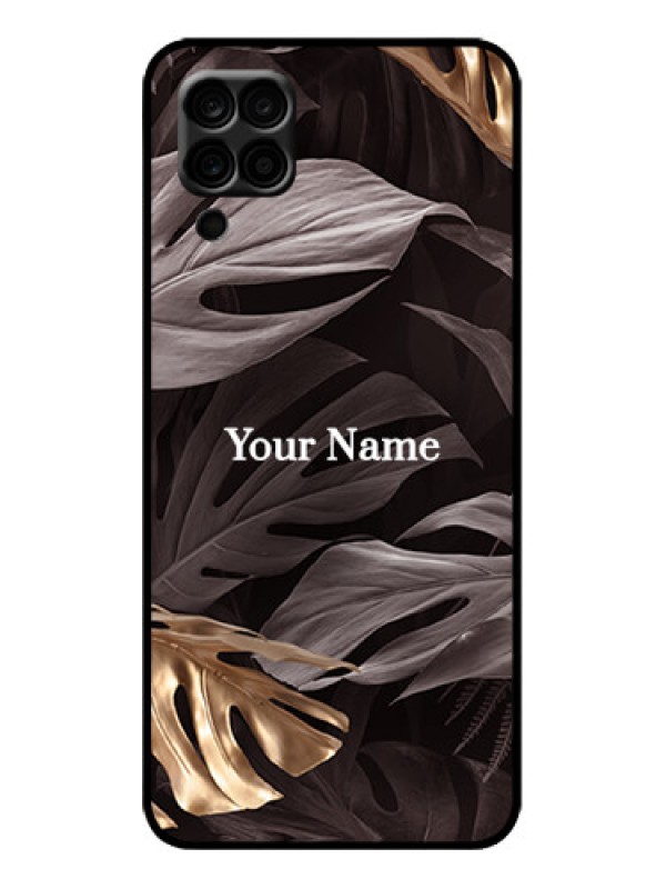 Custom Galaxy M12 Custom Metal Phone Case - Wild Leaves Digital Paint Design