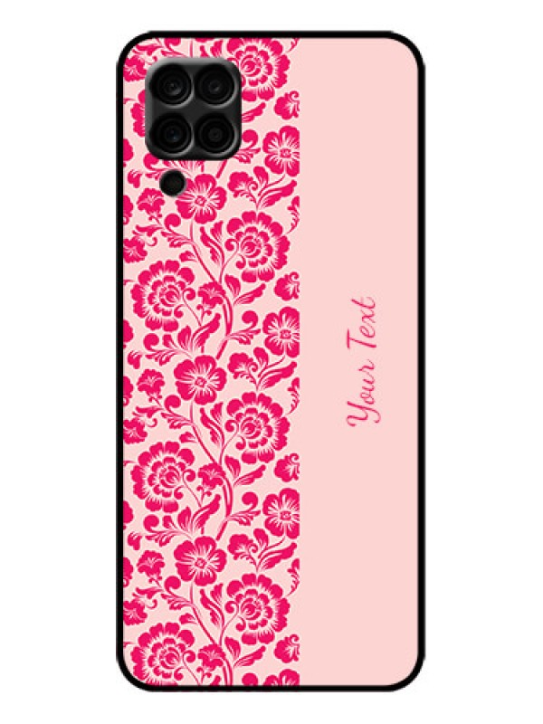 Custom Galaxy M12 Custom Metal Phone Case - Attractive Floral Pattern Design