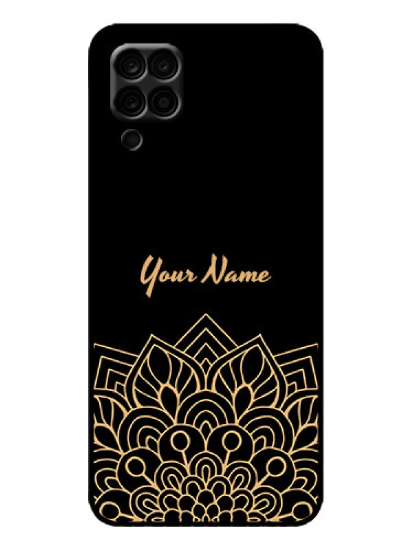 Custom Galaxy M12 Custom Metal Phone Case - Golden Mandala Design