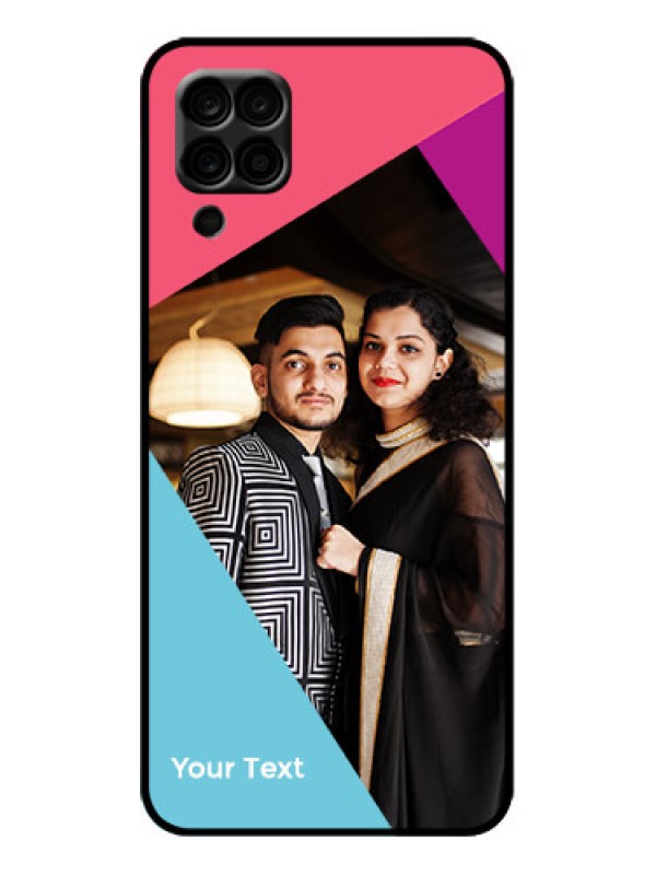 Custom Galaxy M12 Custom Metal Phone Case - Stacked Triple Colour Design