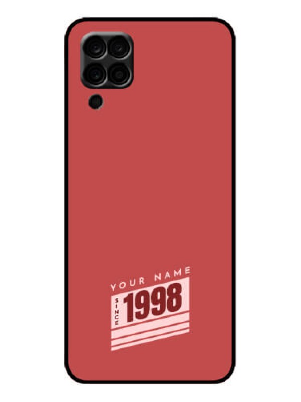 Custom Galaxy M12 Custom Metal Phone Case - Red Custom Year Of Birth Design