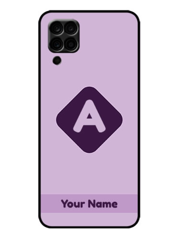 Custom Galaxy M12 Custom Metal Phone Case - Custom Letter In Curved Badge Design