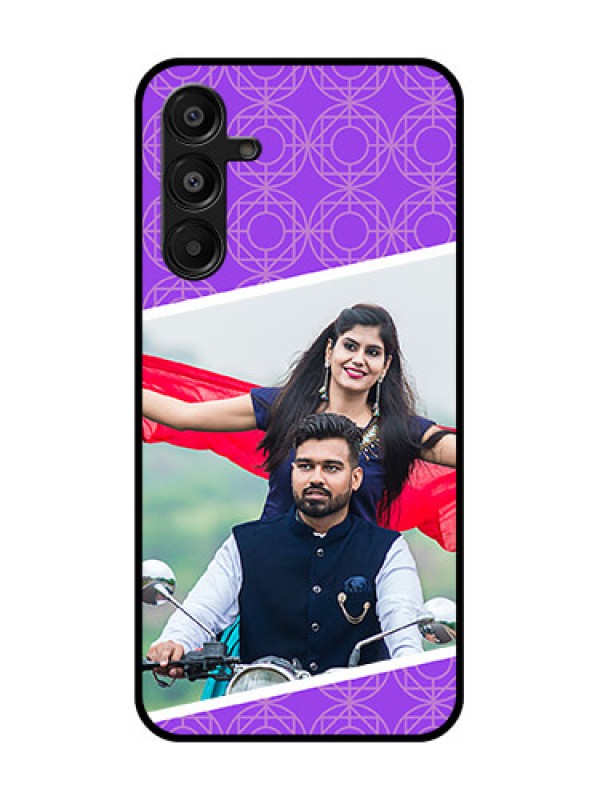 Custom Galaxy M16 5G Custom Metal Phone Case - Violet Color Pattern Design