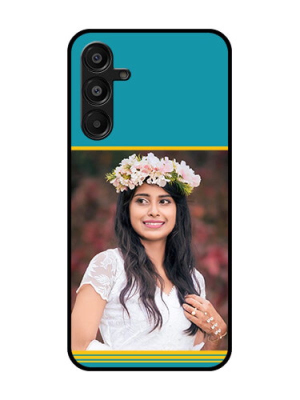 Custom Galaxy M16 5G Custom Metal Phone Case - Yellow and Blue Design