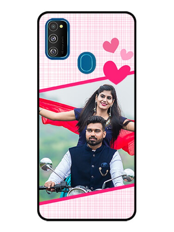 Custom Galaxy M21 2021 Custom Metal Phone Case - Love Shape Heart Design