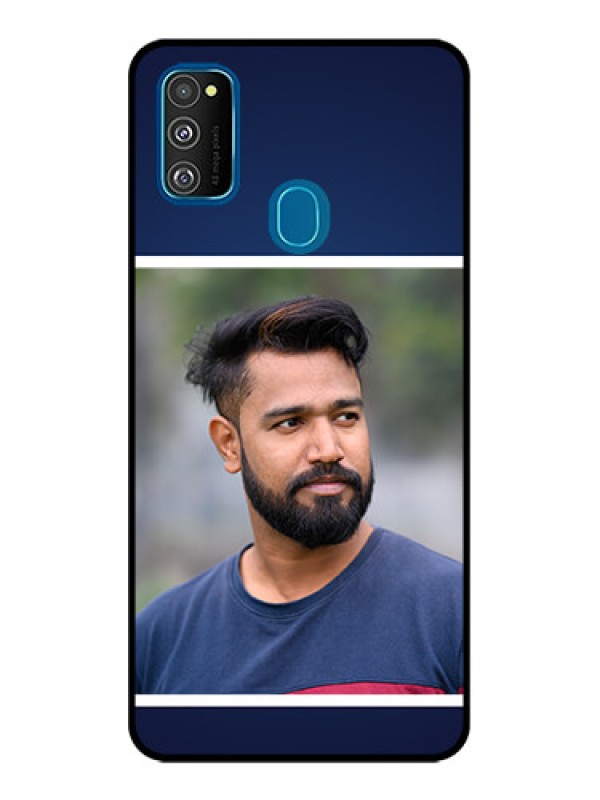 Custom Galaxy M21 2021 Custom Metal Phone Case - Simple Royal Blue Design