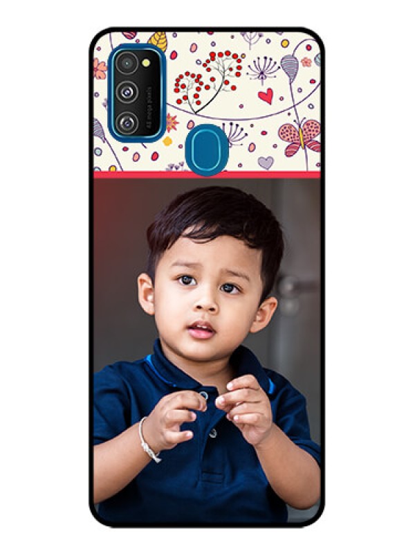Custom Galaxy M21 2021 Custom Metal Phone Case - Premium Floral Design