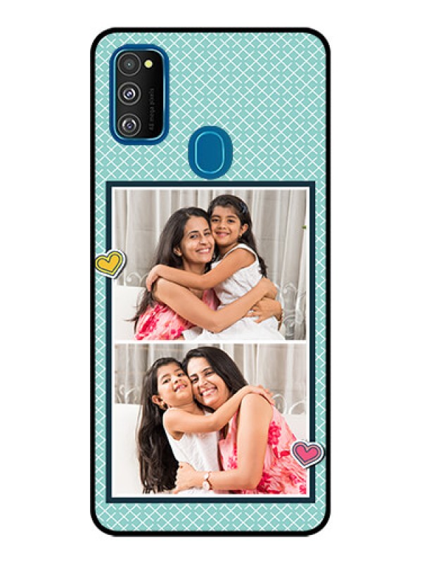 Custom Galaxy M21 2021 Custom Metal Phone Case - 2 Image Holder With Pattern Design