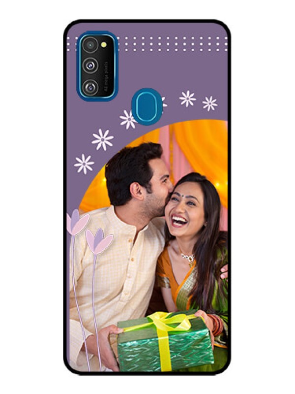 Custom Galaxy M21 2021 Custom Metal Phone Case - Lavender Flowers Design