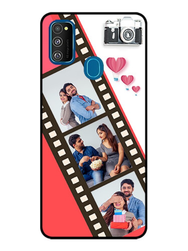 Custom Galaxy M21 2021 Custom Metal Phone Case - 3 Image Holder With Film Reel