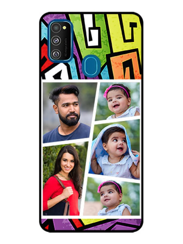 Custom Galaxy M21 2021 Custom Metal Phone Case - Graffiti Pattern Design