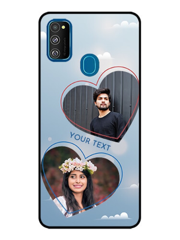 Custom Galaxy M21 2021 Custom Metal Phone Case - Blue Color Couple Design