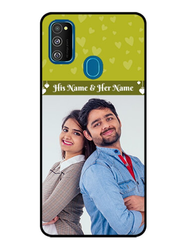 Custom Galaxy M21 2021 Custom Metal Phone Case - You and Me Heart Design
