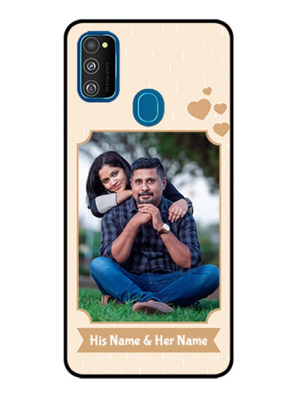 Custom Galaxy M21 2021 Custom Metal Phone Case - With Confetti Love Design