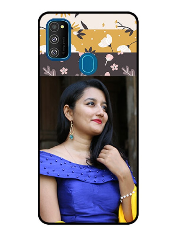 Custom Galaxy M21 2021 Custom Metal Phone Case - Stylish Floral Design