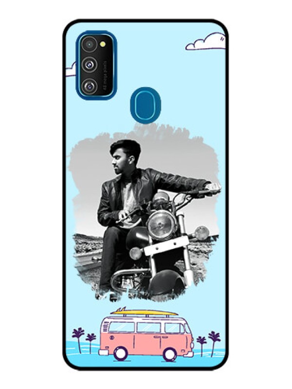 Custom Galaxy M21 2021 Custom Metal Phone Case - Travel and Adventure Design