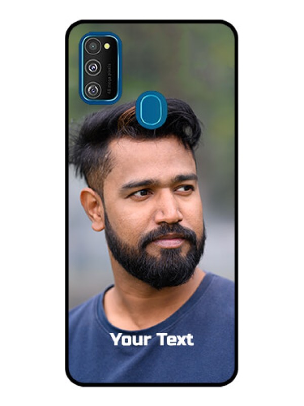 Custom Galaxy M21 2021 Custom Metal Phone Case - Photo With Text Design