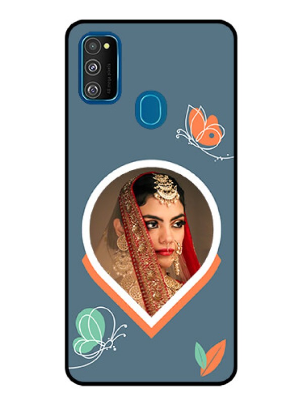 Custom Galaxy M21 2021 Custom Metal Phone Case - Droplet Butterflies Design